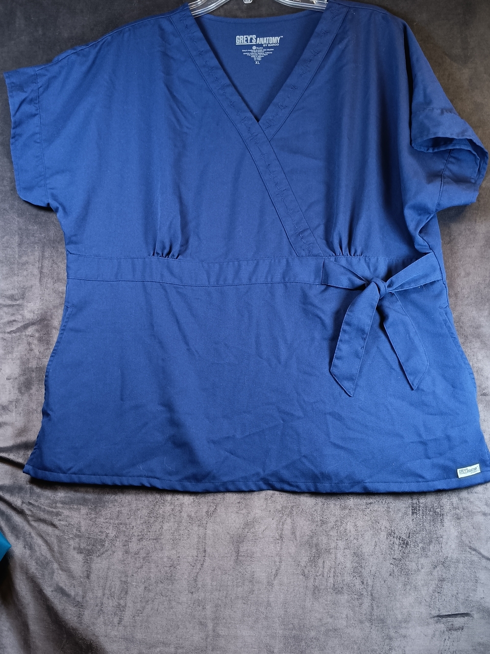 Grey's Anatomy Women's Wrap Scrub Top - Blue